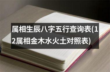 风水堂:属相生辰八字五行查询表